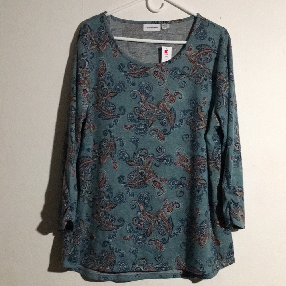 NWT I.b.diffusion Paisley Super Soft Blouse: Size XXL